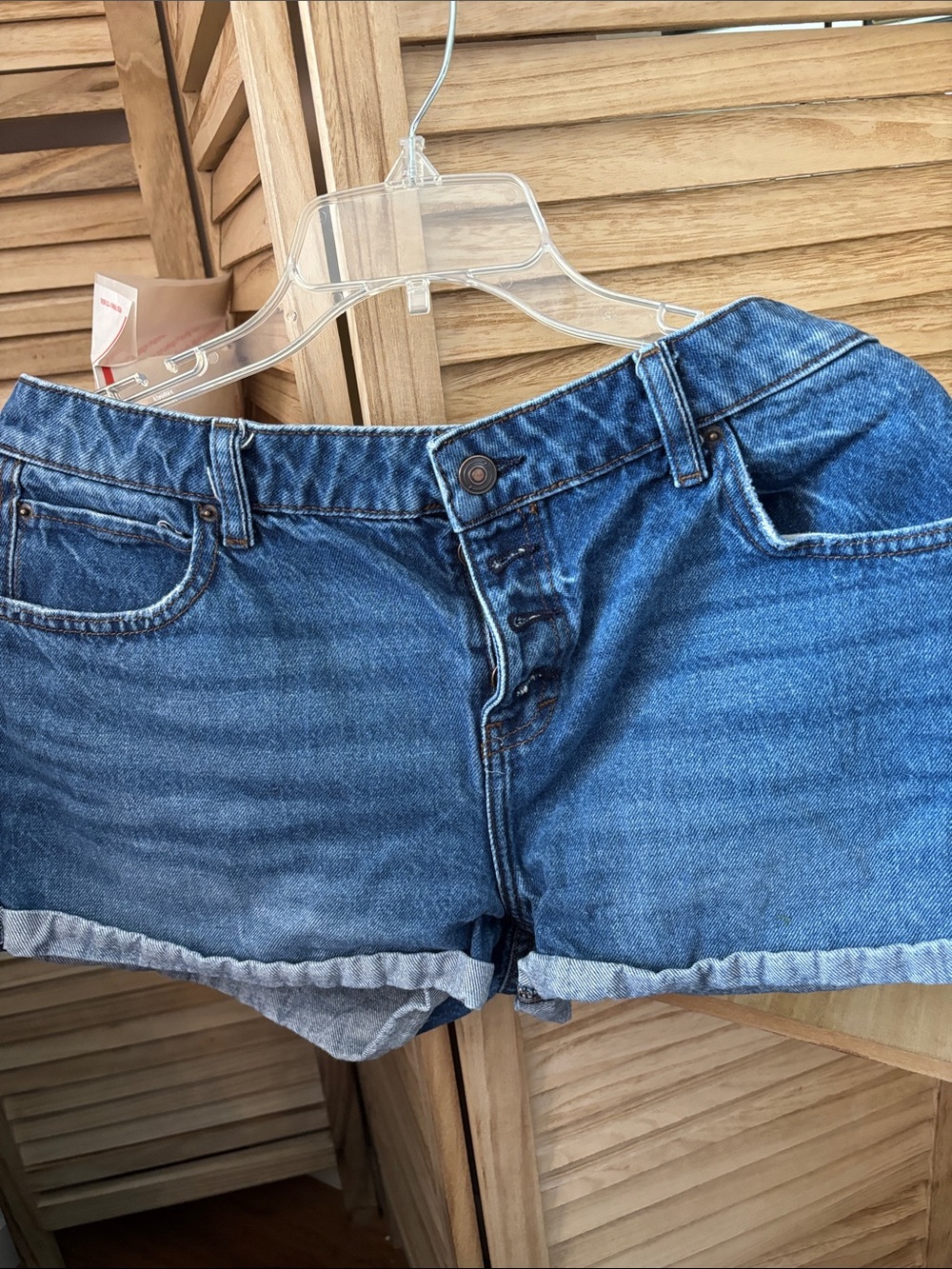 Junior No Boundaries Blue Denim Button Front Shorts - Classic Casual 15
